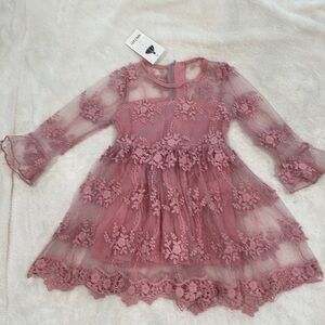 Toddler girl floral lace dress